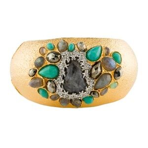 Elegant Gold and Multicolored stone Bracelet from Alexis Bittar